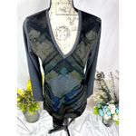 Go Couture Vintage  Abstract Sweater V-neck Boho Lightweight XL Photo 4