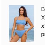 Cupshe Blue Lace Up Top And Cheeky Bikini Set Photo 1