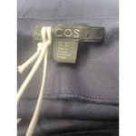 COS  Asymmetrical Drape Twist Long Sleeve Top Navy Blue Size M Photo 4