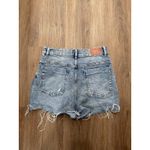 ZARA Woman Light BLUE HI-RISE DENIM SHORTS Frayed hem Size 12 Photo 2
