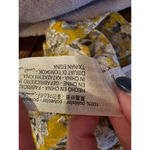 ZARA  Shirt Women Small Yellow Floral Print Jacquard‎ Ruffle Front Blouse Boho Photo 10