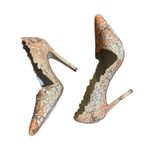 Alice + Olivia Dina Rose Cutout Overlay Dress Pumps - Coral 7.5 Photo 3