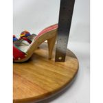 Betsey Johnson Betsey Johnson Clogs Slides Heels Wood Colorful Rose Leather Flower Shoes Photo 9