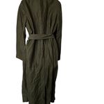 Uterque Linen Blend trench coat Asymmetrical Olive Green M Size M Photo 1