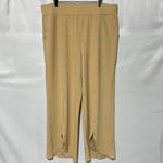 Isaac Mizrahi New Pebble Knit Curved Hem Wide Leg Pants Crisp Khaki Size 1X Photo 1