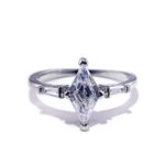 Boutique NEW Women's Marquis Platinum Plated Simulated Diamond Band‎ Ring Size 7 Photo 1