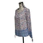Lucky Brand Floral Peasent Boho Blouse Cropped Cottegecore Womens Y2k Retro M Photo 2