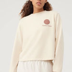 Outdoor Voices 339  Tan Brown Oversized Crewneck Sweater Medium Photo 0