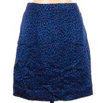 Banana Republic | Blue Leopard Print Button Down Pencil Skirt Size 6 Small Photo 1