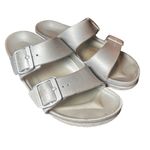 Birkenstock Arizona EVA Gray/Silver Sandals EU 37 Metallic Silver Photo 5