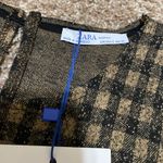 ZARA Brown Plaid Peplum Top NWT Size S Photo 6