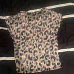 Leopard Print Sheer Women's Top Black Size M Photo 0