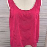 Fun & Flirt  Sheer Tank Top w Geometric Stitched Design Hot Pink-XL Photo 0