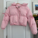 Madden Girl Pink Bow Puffer Jacket Photo 0