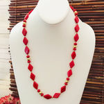 Trifari Red & Gold Bead Necklace Photo 0