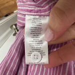 Beach Lunch Lounge Shirt Womens XL Pink White Stripe Button Up Office Casual Photo 6