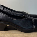 Easy Street Comfort Wave Black Leather Pumps Heels Women's Size 7WW Wide Photo 0