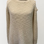 easel  heathered Ivory Cold Shoulder raw hem long sleeve tunic sweater size S/M Photo 0