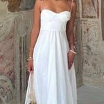 ZARA  dress maxi poplin ruffle flowy white corset bohemian summer vacation Photo 15