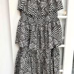 L.A.M.B. Vintage 100% Silk Y2K Gwen Stefani Chevron Tiered Maxi Dress Size 0 XXS Photo 0