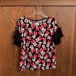 Disney Minnie Mouse fancy ruffle shoulder top from Disneyland large L Photo 3
