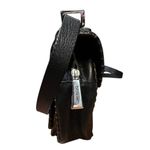 Botkier  black leather crossbody bag with brown trim Flap closure Vintage Photo 10