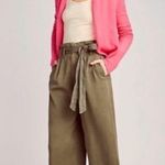Anthropologie By  Blythe Wide-Leg Cropped Pants In Moss Green Size: 6 (Small) Photo 0