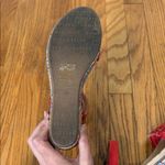 Sundance  Salt Air Sandals Wedge‎ Platform Red Woven Leather Photo 7