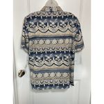 Alfred Dunner NWT  Women's Blue VTG Button Up Short Sleeve Shirt 14 Top Career L Photo 4