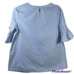 Jennifer Grace Jennifer & Grace Blue Stripe Ruffle Sleeve Top Size S Photo 1