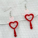 Bubble and Wand Earrings, Unique Earrings, Summer Earrings, Whimsical Earrings Red Photo 0