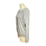Nation Ltd ‎ Heather Gray Pullover Fringe Long Sleeve Top Size Small Photo 3