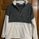 Pink Lily Gray / White Colorblock Pullover Photo 0