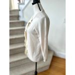 J.Crew  Collection Cream Cashmere Ruffle Front Cardigan Photo 2