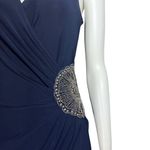 Vintage Y2K Navy Blue Beaded Cocktail Hoco Dress. S/M. Silver Boho Glam Party Size M Photo 10
