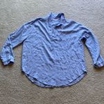 Lush Clothing Baby Blue plaid flowy blouse Women’s size large window pane pastel Photo 4