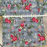 Jeuvre Floral Ruffle Plaid Mock Turtleneck Long Sleeve Blouse Medium Black Photo 7