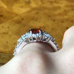 Natural Hessonite Garnet Sterling Silver Ring Red Size 6 Photo 1