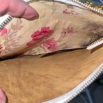 Melody Elizabeth Floral Tapestry Clutch Purse with Leather Wrist Strap Green Photo 2