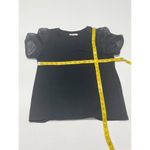 Madewell Striped Sheer Puff Sleeve Knit T-Shirt Crewneck Short Sleeve Black XS Photo 5