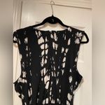 INC Size L Black White Mandala Wide Leg Cropped Jumpsuit Gold Ring Detail Belted Photo 9