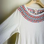 Sundance Embroidered Swing Dress Size M Cream Boho Folk Style Long Sleeve White Size M Photo 3