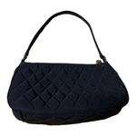 Vera Bradley Black Microfiber Gigi Baguette Evening Shoulder Bag Flower Y2K Photo 3