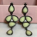 Charming Charlie | Cream and Gray Teardrop Chandelier Earrings Photo 0