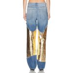 BRANDON MAXWELL The Cortlandt Denim Pant W/ Metallic Leather Combo Size 29 New Blue Photo 13