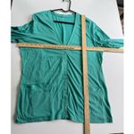 Lands End Aqua Green Cardigan Sweater Sz Large Cotton Lightweight V Photo 5
