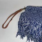NWOT Elliot Mann Blue White Fringed Zip Photo 1
