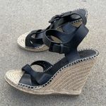 Joie  Lena Leather Espadrille Wedge Black Ankle Strap size 39 Photo 7