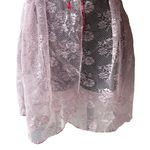 VTG 80s Llise Stevens Powder Pink Lace Dust Jacket Short Negligée Robe Women’s M Size M Photo 2