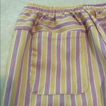 Boutique Striped Lavender and Yellow Wide Leg Lounge Pants Photo 4
